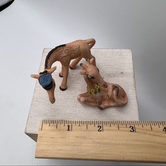 Giraffe 2 China Porcelain bundle no markings miniature figurine animal realistic - Picture 9 of 10
